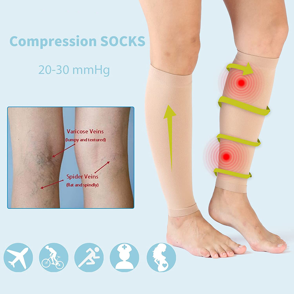 1 زوج العجل كم ضغط الساق جورب  - مراجعة Compression Calf Sleeve وسعره
